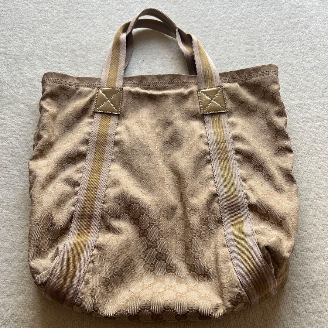 GUCCI トートバッグ ベージュ キャンバス ブランド