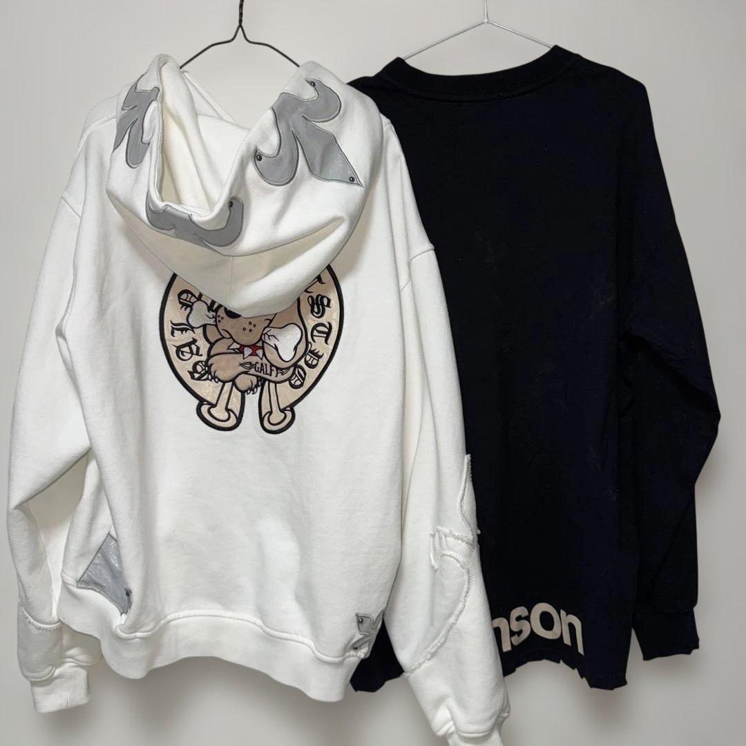 GALFY ロンT 黒（L）&ジップパーカー 白（XL） 2枚セット