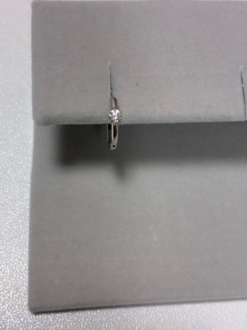 STAR JEWELRY クリックフープピアスK10ホワイトゴールド(片耳用)