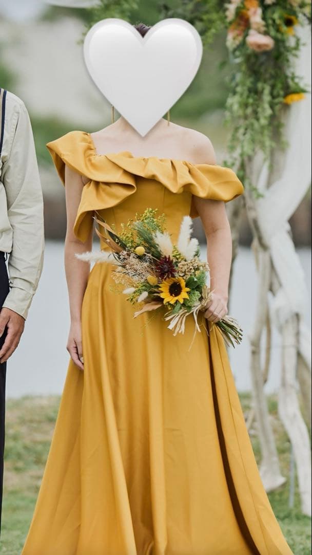 【あか】ドレスプロダクション　オフショルダーAラインドレス W274MU