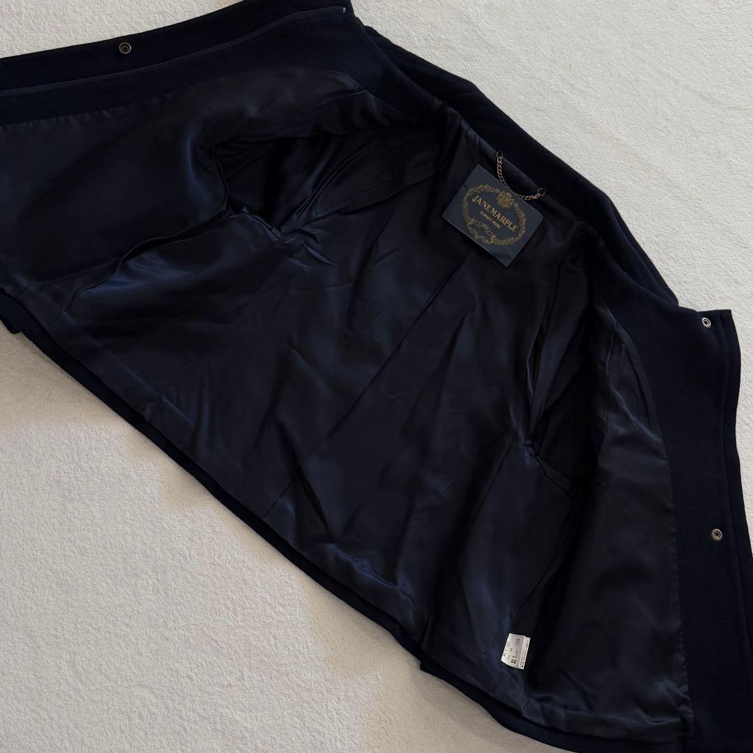 Jane Marple　ケープ　ポンチョ　コート　リボン　ネイビー　日本製　M