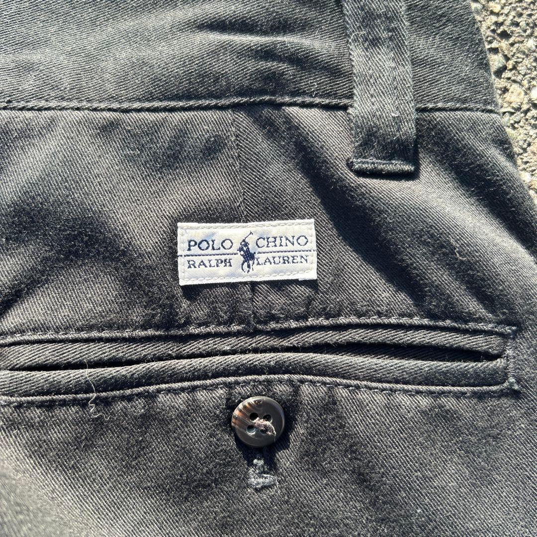 ブラック 90s Ralph Lauren チノパン ノータック ポロチノ