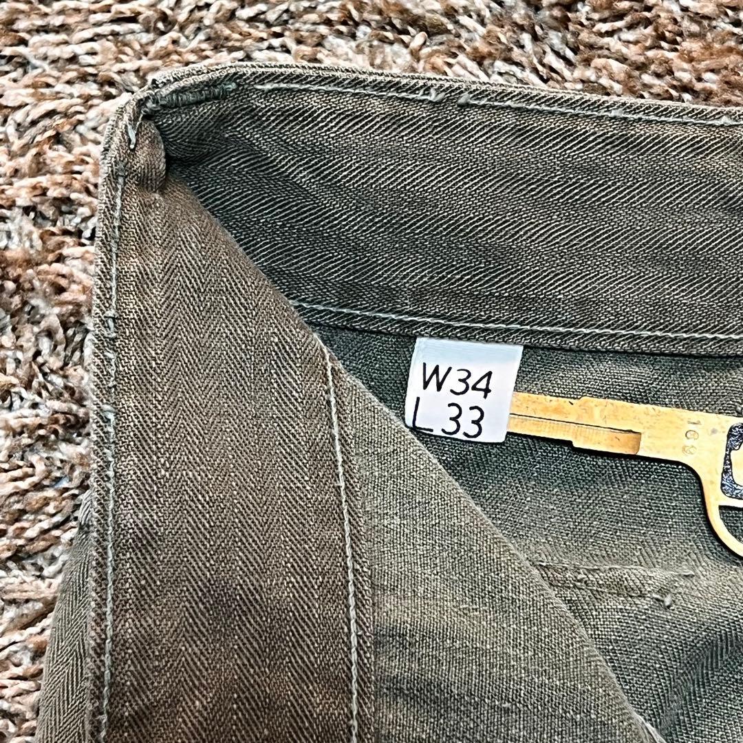 40S US ARMY 実物 M-43 HBT 2ポケット 13スター ボタン