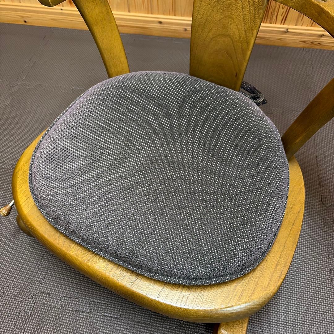 希少 karimoku カリモク 回転 座椅子 肘掛け 座面クッション