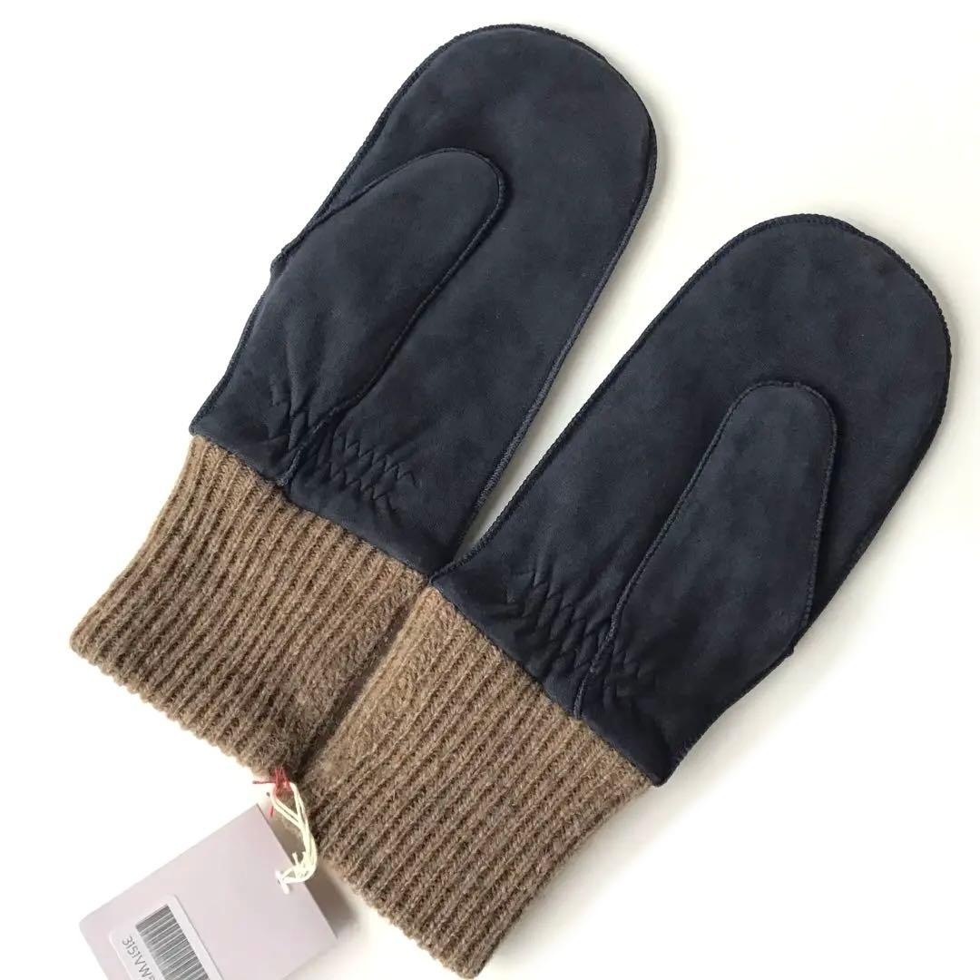 【新品】ヴィヴィアンウエストウッド✨羊革ミトン グローブ 手袋 ネイビー レザー