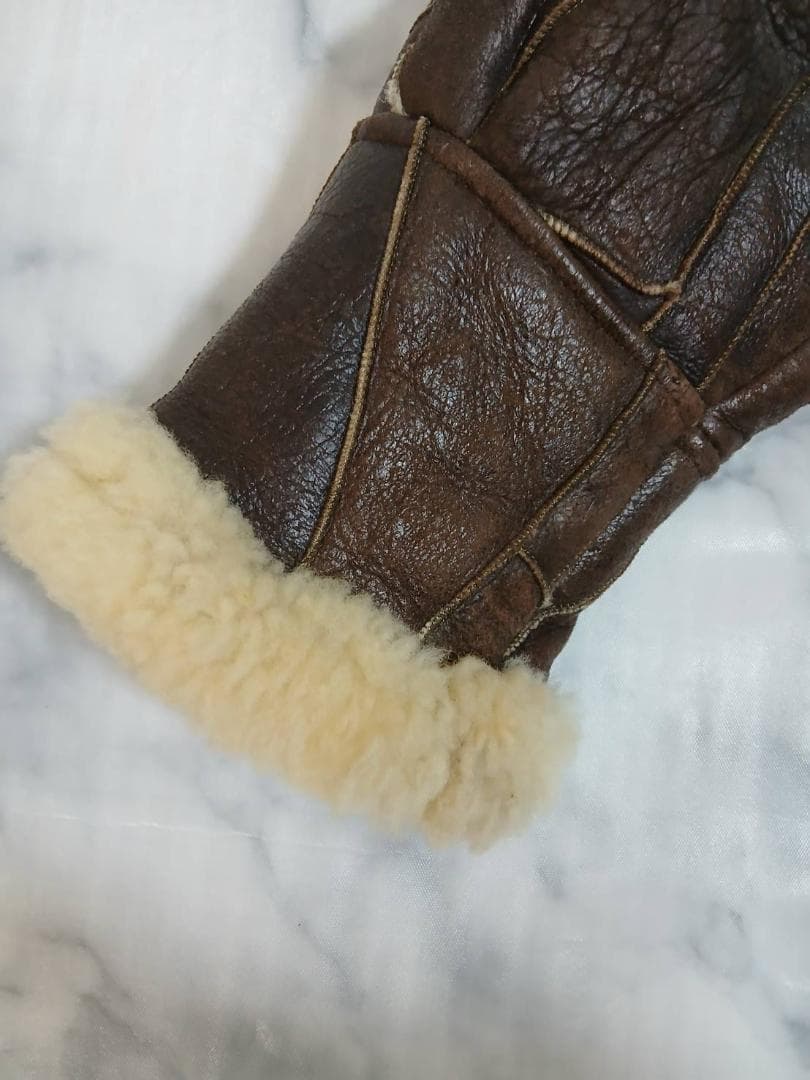 まさ様★B-3 ムートンフライトジャケット 羊革 ブラウン L