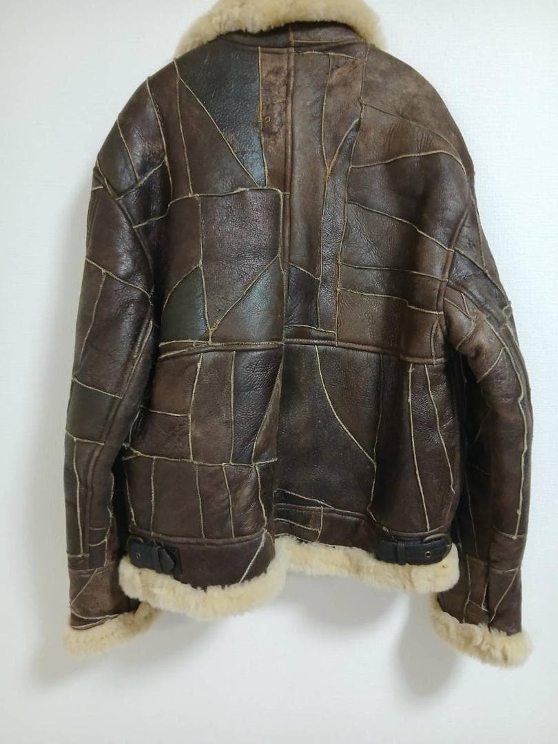まさ様★B-3 ムートンフライトジャケット 羊革 ブラウン L