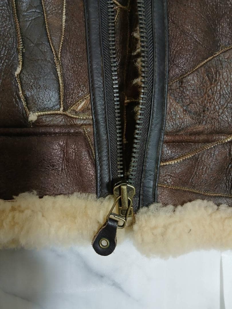 まさ様★B-3 ムートンフライトジャケット 羊革 ブラウン L