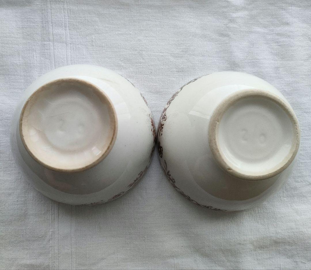 フランスアンティーク　小さめなカフェオレボウル2個セット