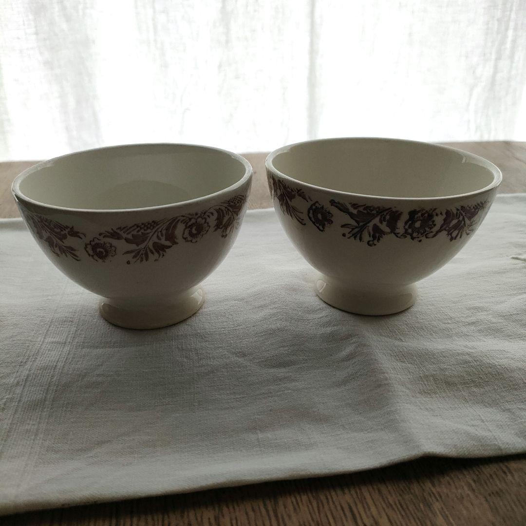フランスアンティーク　小さめなカフェオレボウル2個セット