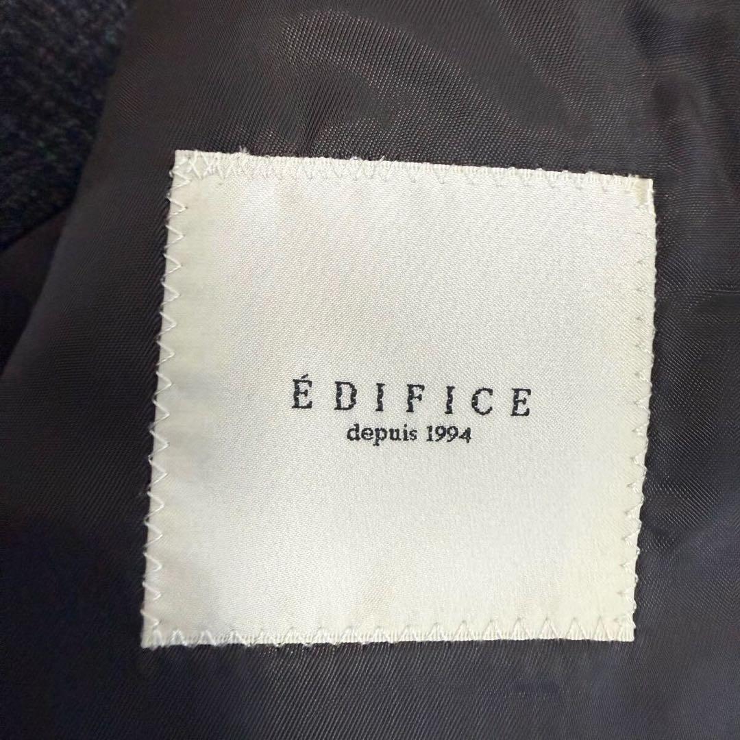 【未使用級】エディフィス ウール グレーチェック スーツ セットアップ S