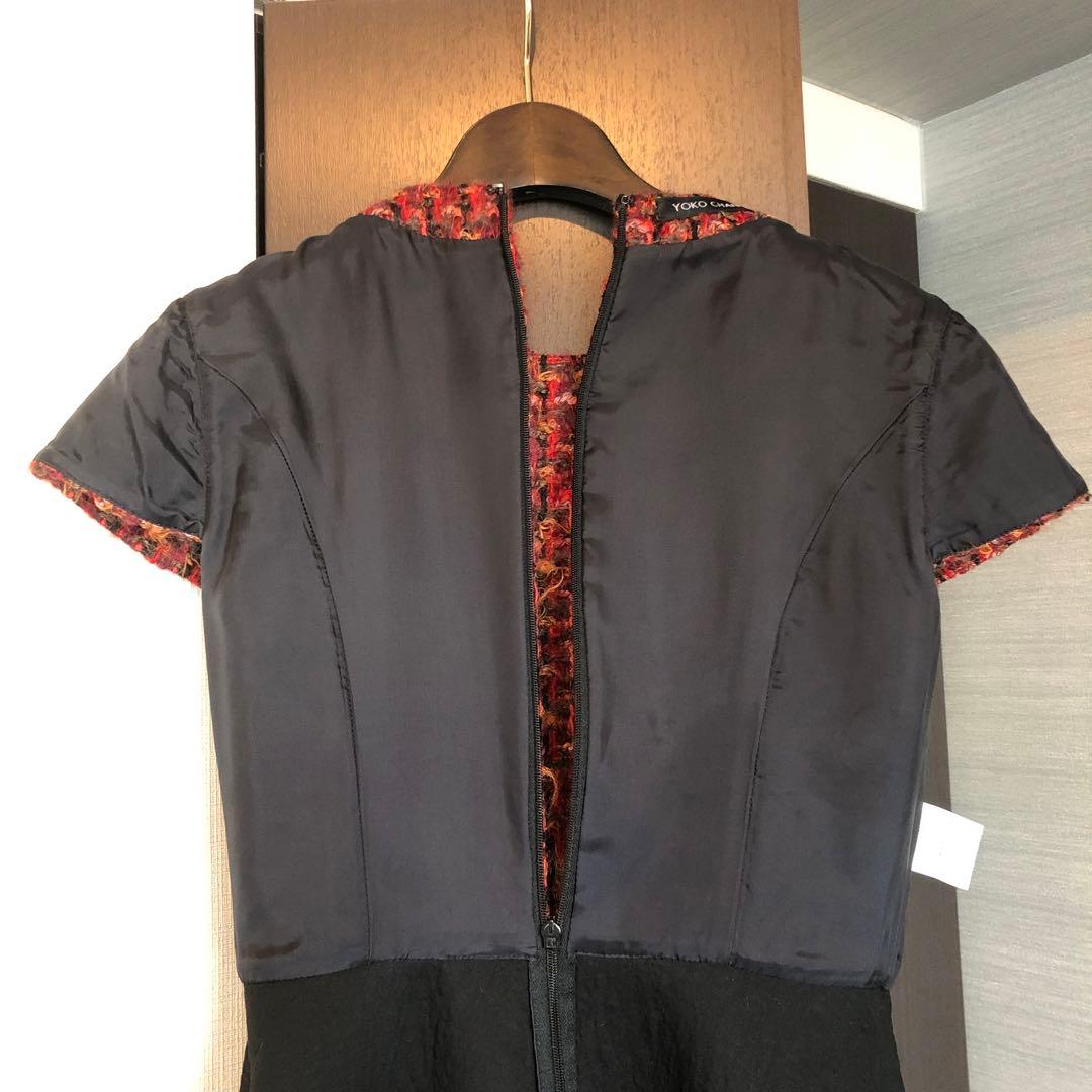 lemonsan 　YOKO CHAN♡36♡赤系ツイードひざ丈ワンピース