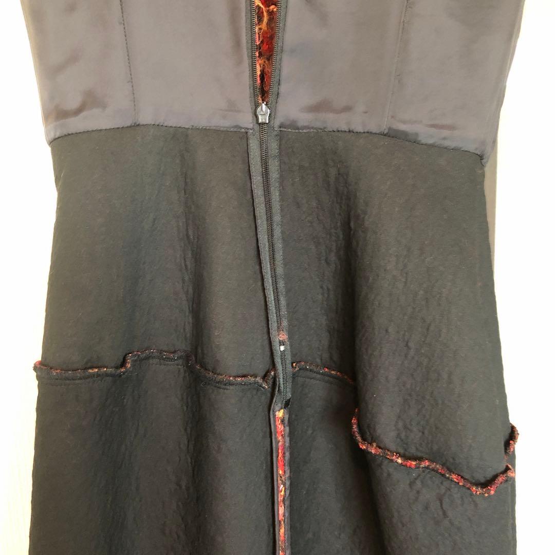 lemonsan 　YOKO CHAN♡36♡赤系ツイードひざ丈ワンピース