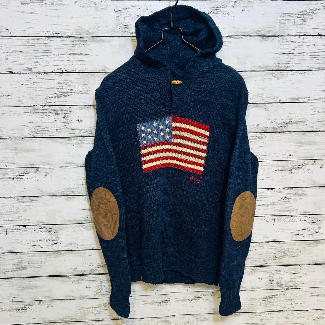 POLO RALPH LAUREN ラルフローレン フードニット 星条旗 XL