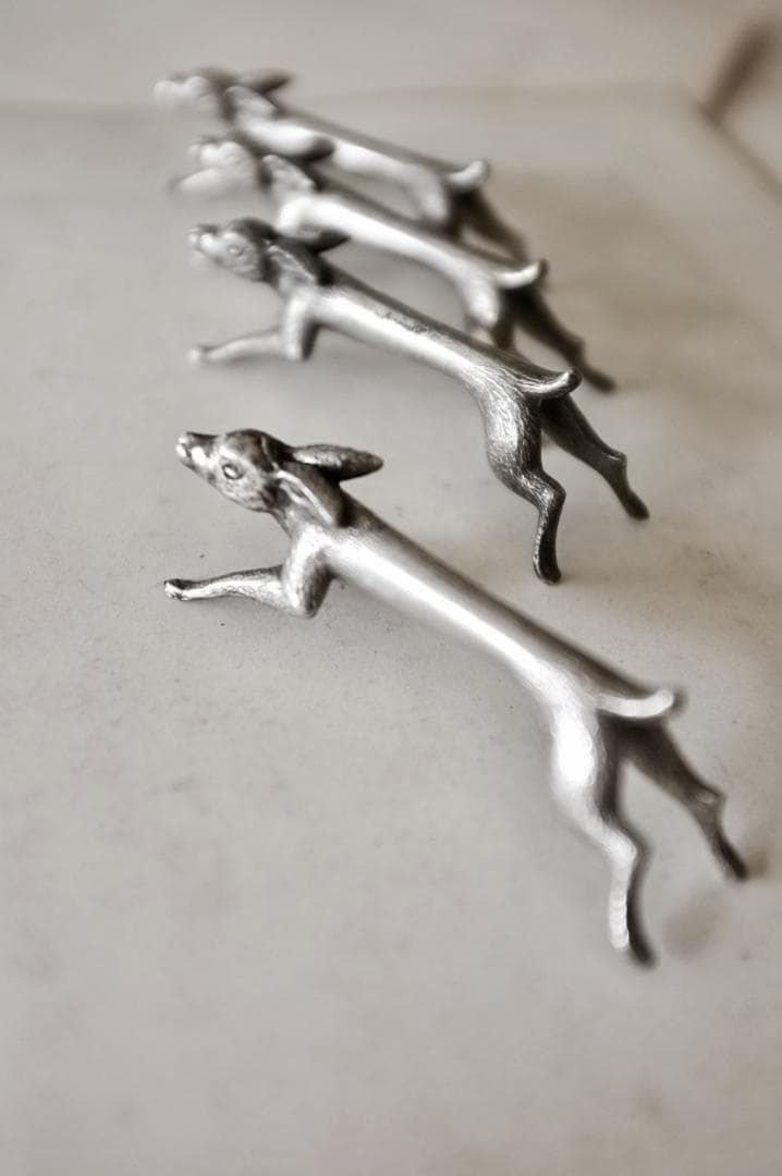 sold フランス 駆け抜ける永遠のウサギとカトラリーレスト アンティーク