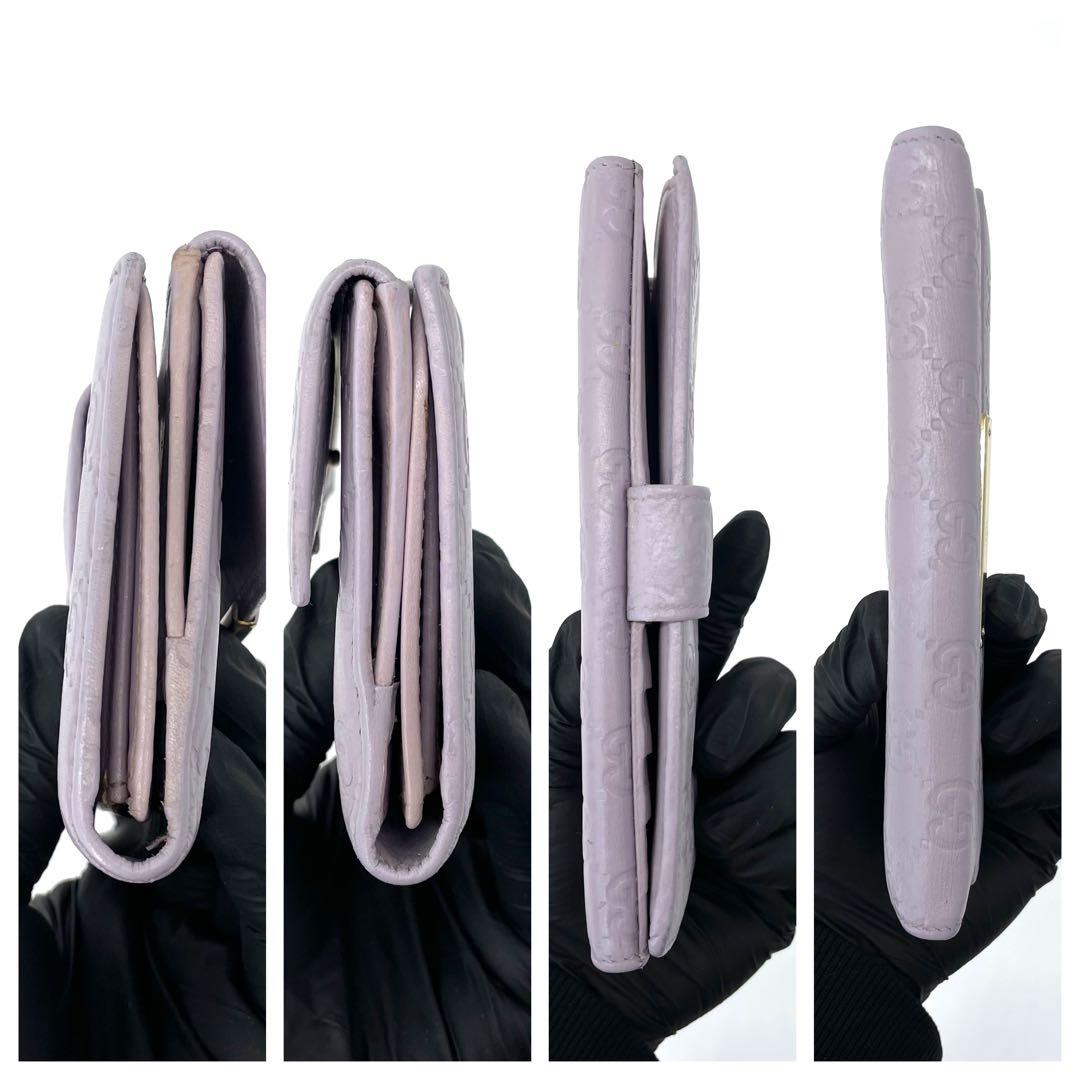 グッチ✨GGシマ Wホック 長財布 ゴールドロゴ レザー 7カード 大容量