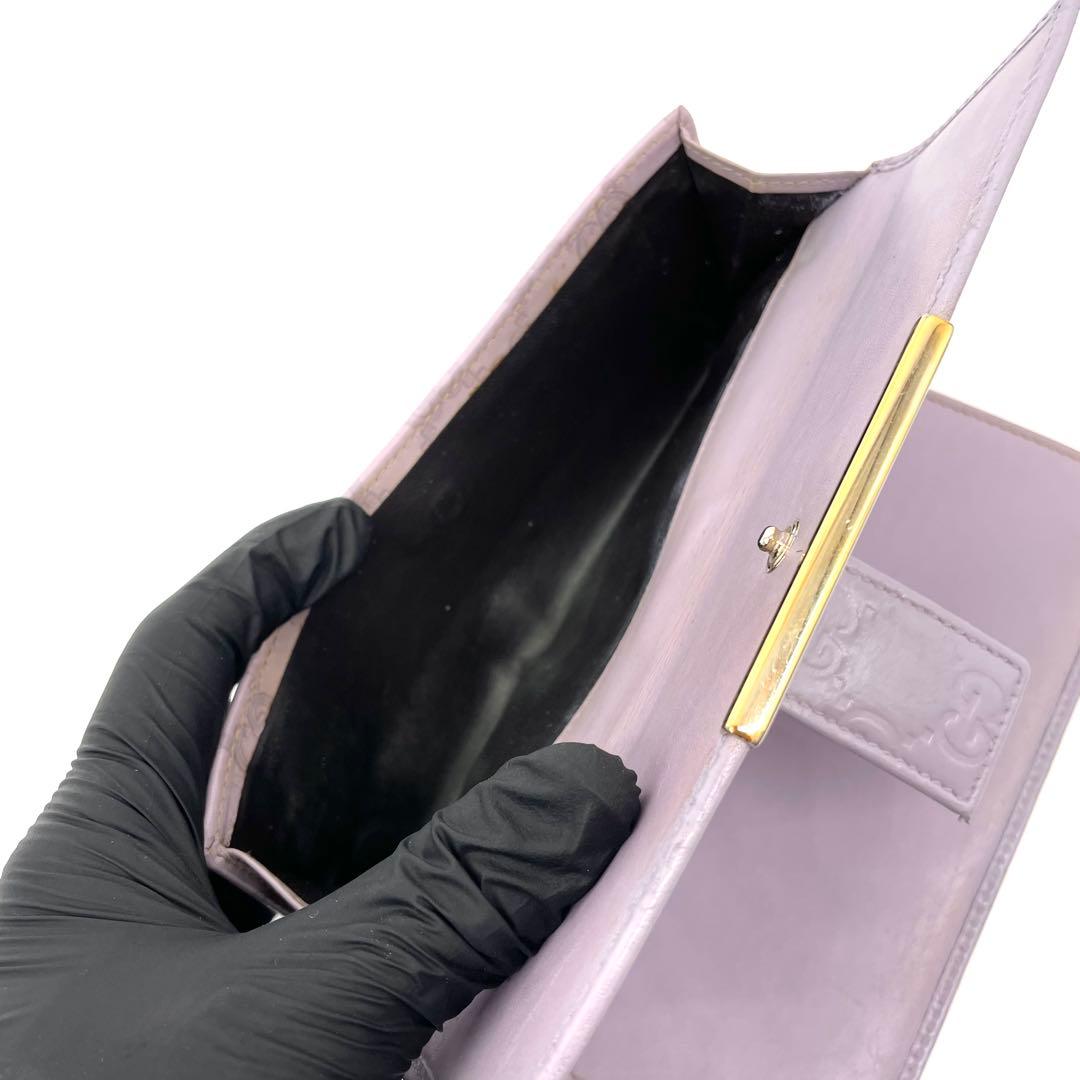 グッチ✨GGシマ Wホック 長財布 ゴールドロゴ レザー 7カード 大容量