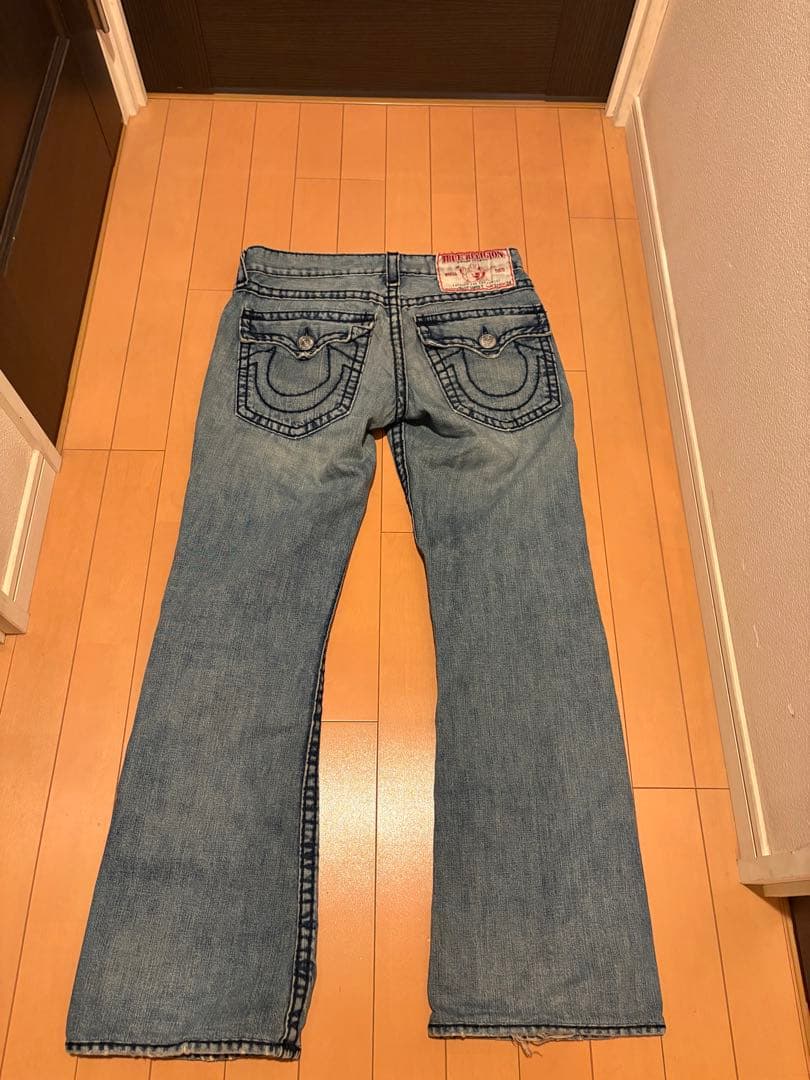 希少‼️黒ステッチTrue Religion super t 極太ステッチ y2k