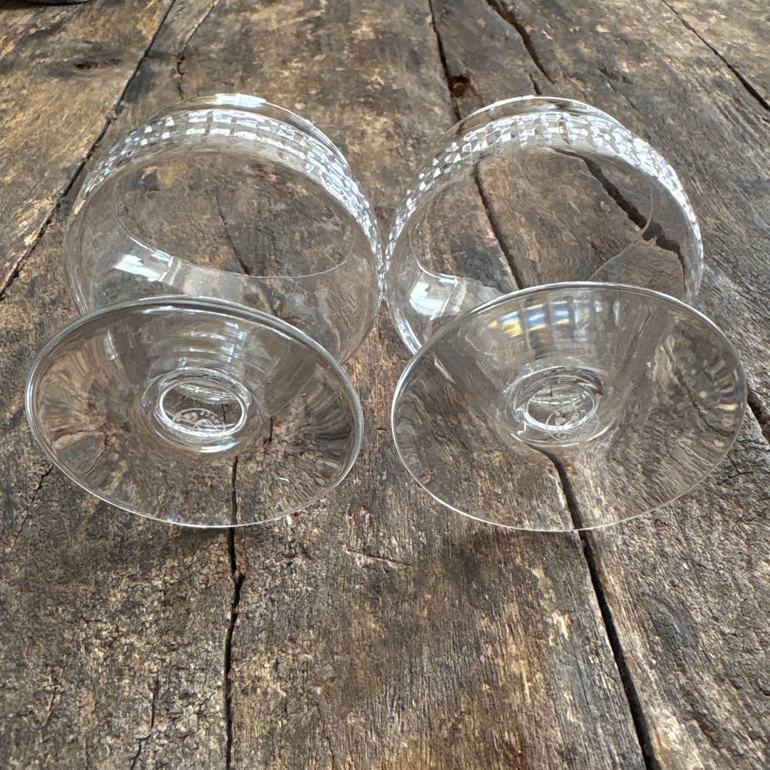 GW SALE⏬バカラ❷ アンティーク　シャンパンクープ　2点　アールデコ