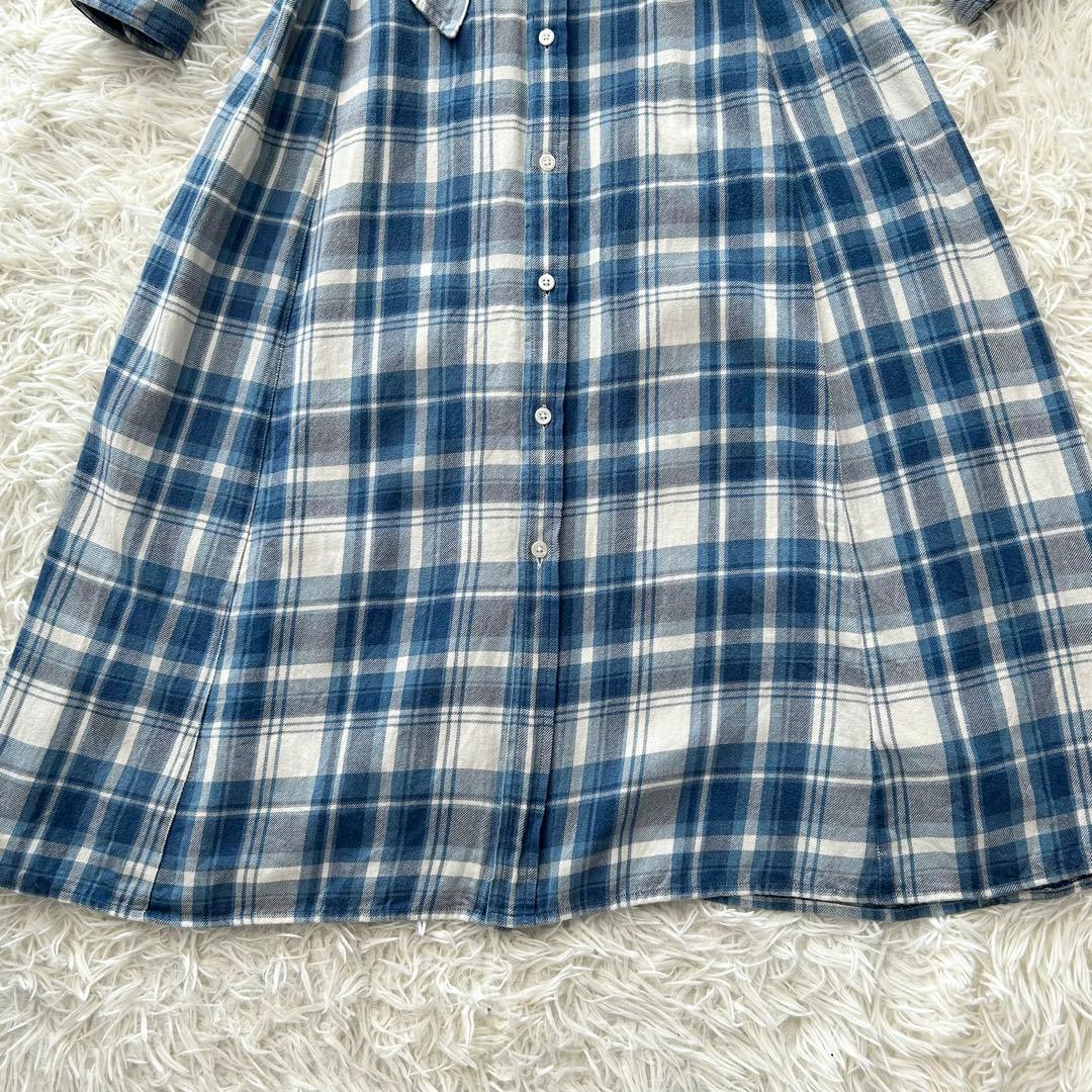 ✨美品✨ ポロラルフローレン チェック柄コットンツイルシャツドレス マキシ丈
