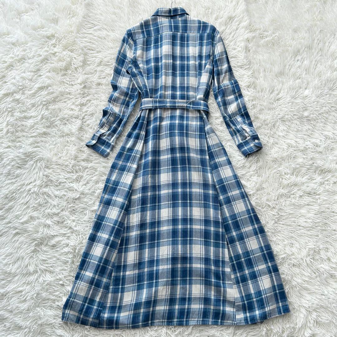 ✨美品✨ ポロラルフローレン チェック柄コットンツイルシャツドレス マキシ丈