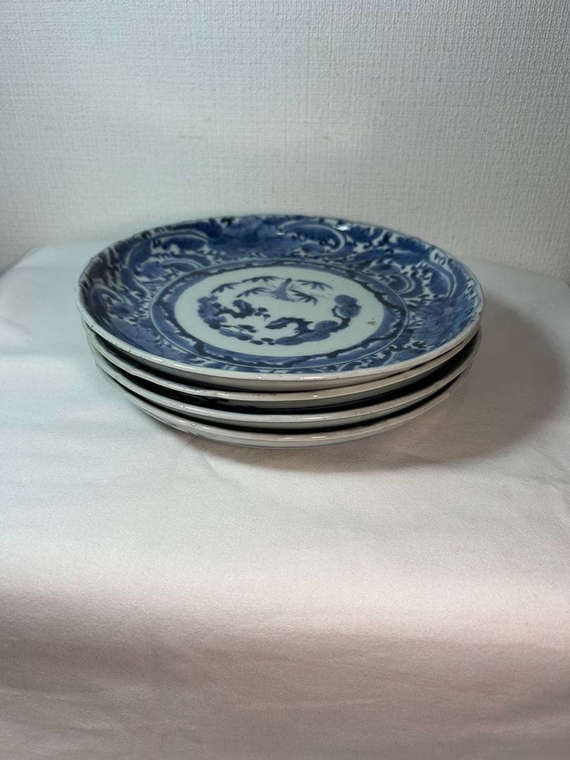 古伊万里染付　7寸皿 4枚