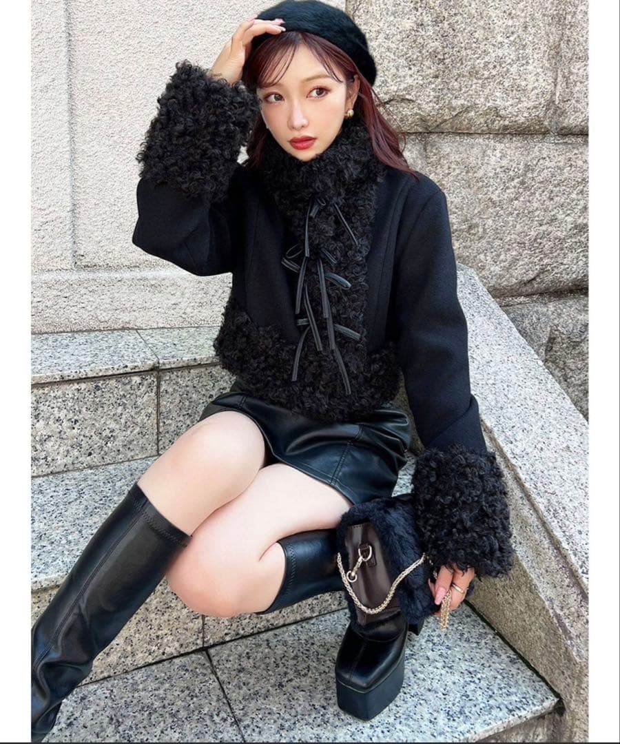 RESEXXYポイントフェイクファーブルゾン