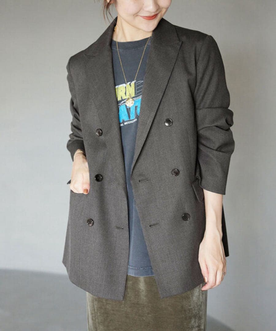 新品スローブ イエナslobeiena ウール混ダブルブレストジャケット