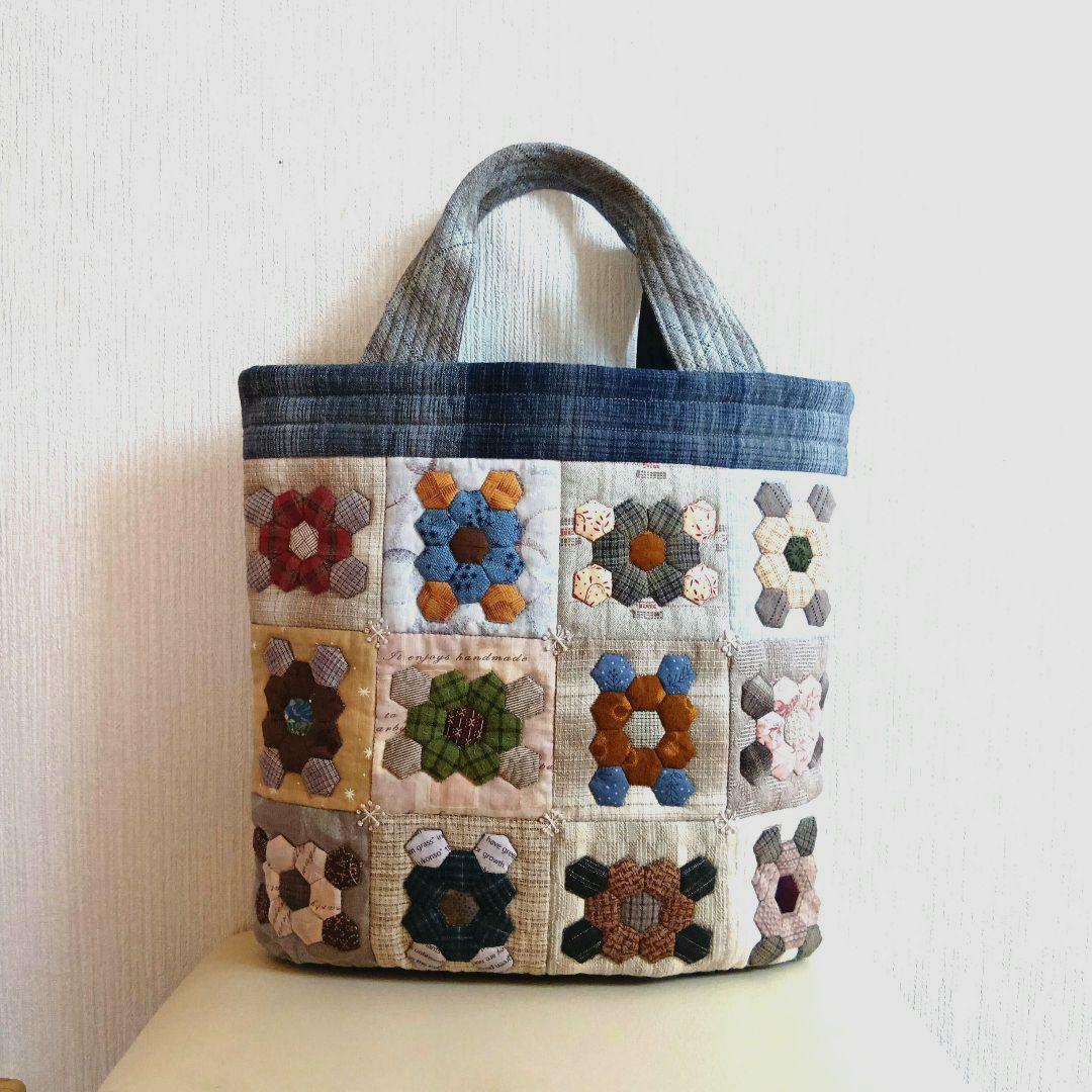 パッチワークキルトのトートバッグ(ハンドメイド)