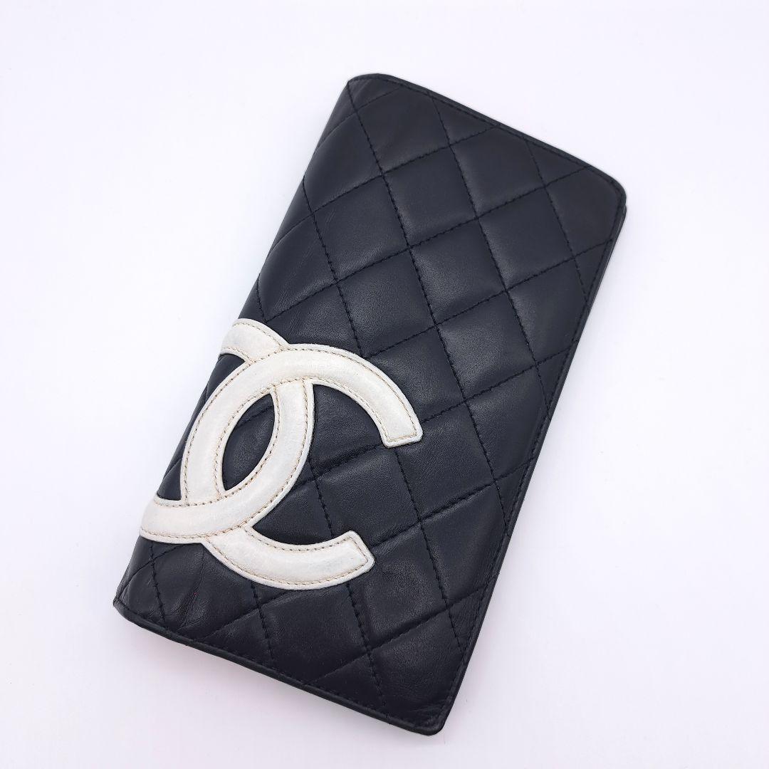 CHANEL シャネル カンボンライン 二つ折 長財布 キルティング