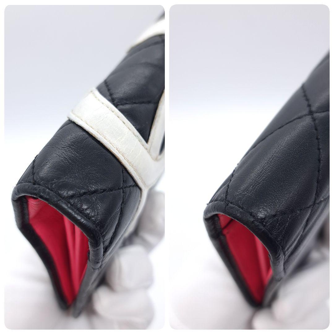 CHANEL シャネル カンボンライン 二つ折 長財布 キルティング