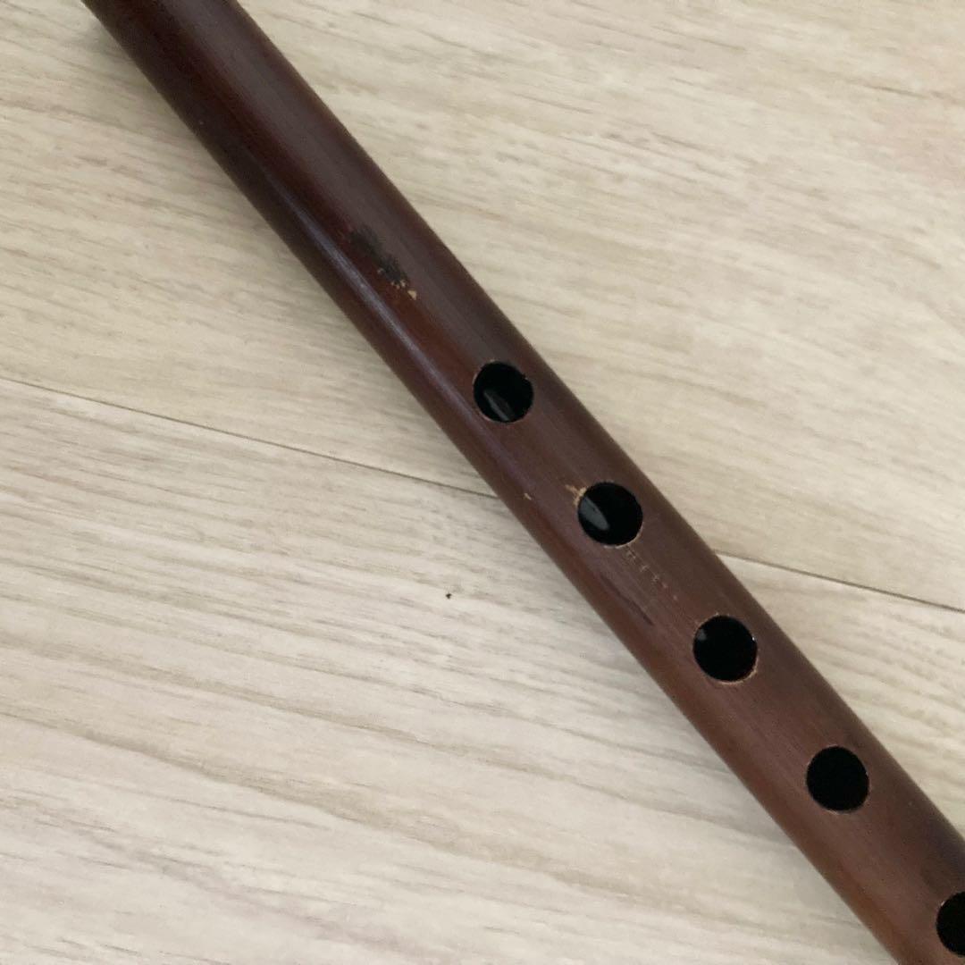 【美品・希少】篠笛 煤竹 古典調 四本調子 獅子田 姿管 七つ穴