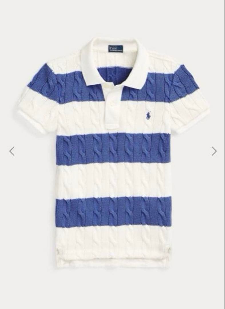 【最終値下げ】ポロラルフローレン　半袖ポロシャツ ケーブルニット ボーダー 刺繍