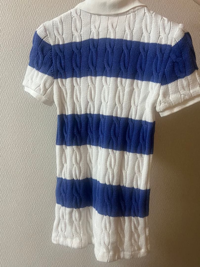 【最終値下げ】ポロラルフローレン　半袖ポロシャツ ケーブルニット ボーダー 刺繍