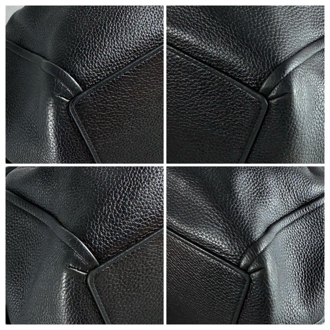 ✨極美品✨コーチ　マヤ　ショルダーバッグ　肩かけ　巾着　ギャザー　レザー　黒