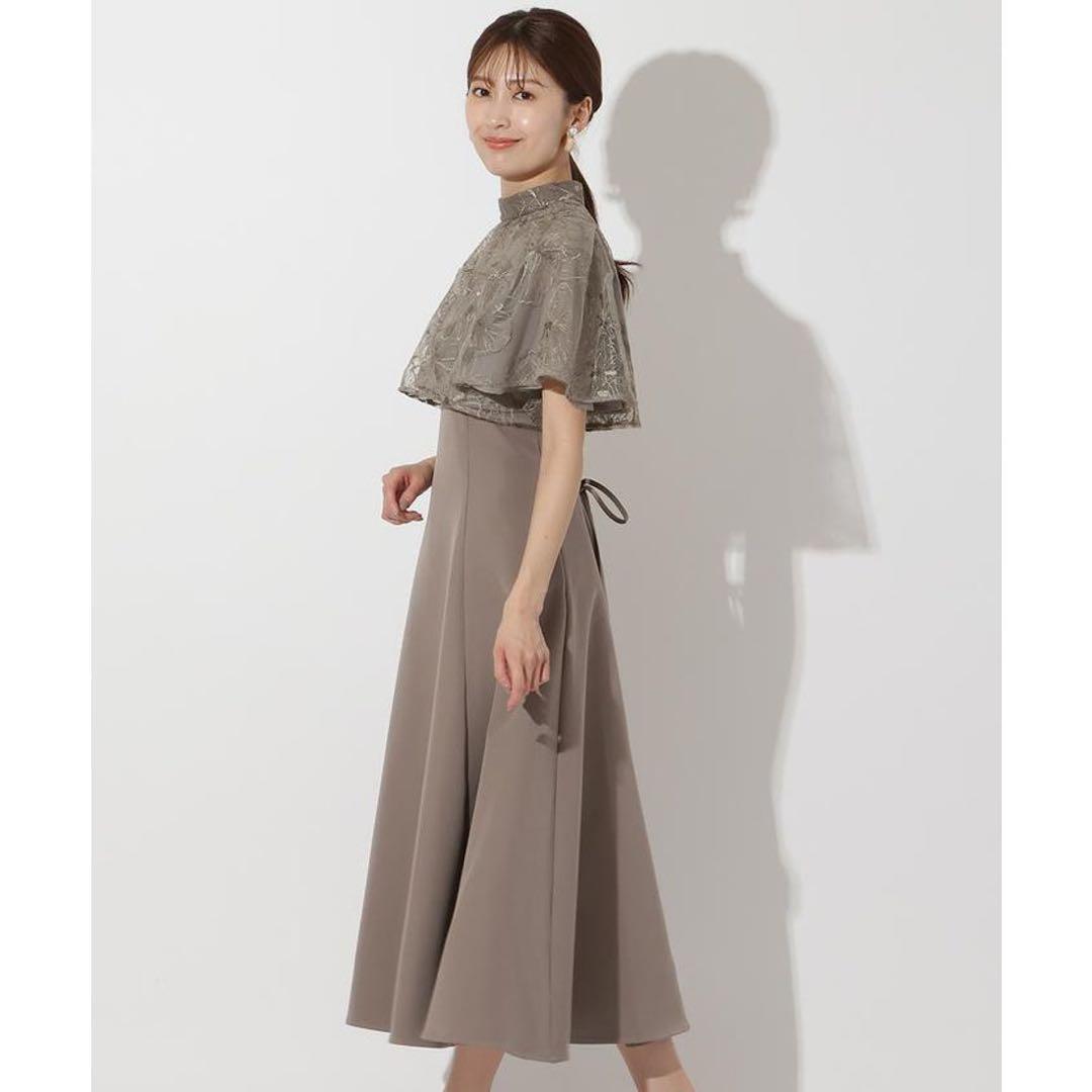 AND COUTURE ラメフラワーチュールレイヤードドレス