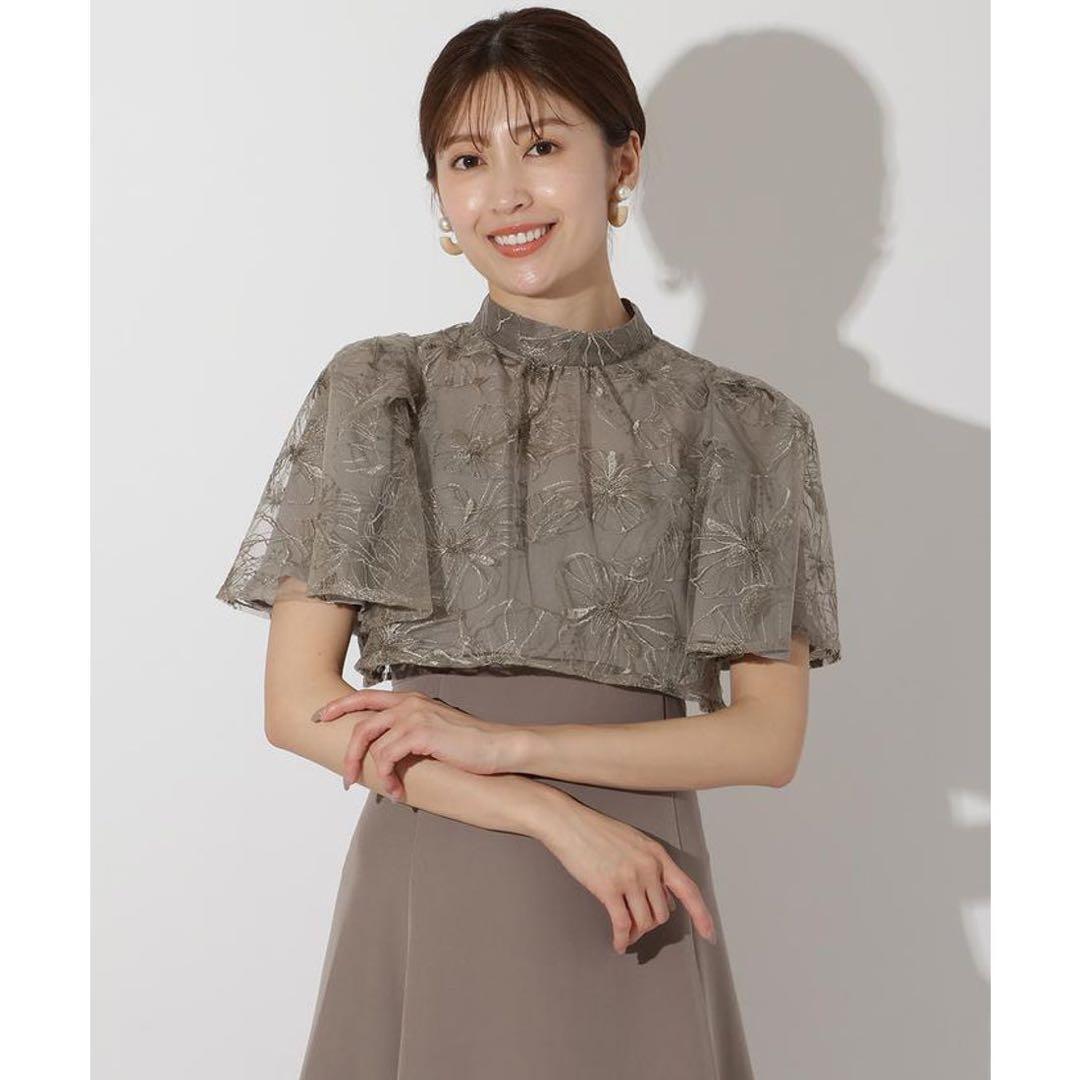 AND COUTURE ラメフラワーチュールレイヤードドレス