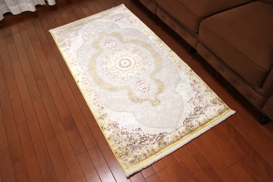 在庫処分価格！玄関マット ペルシャ柄絨毯79×154カーペット 金運アップ！？