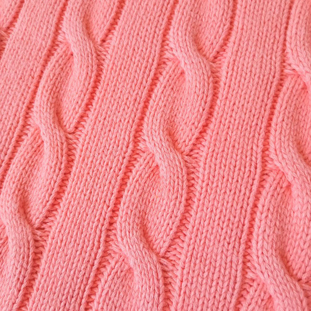 【即発送】ラルフローレン ノースリーブ ポロシャツ ニット ケーブル編み ピンク