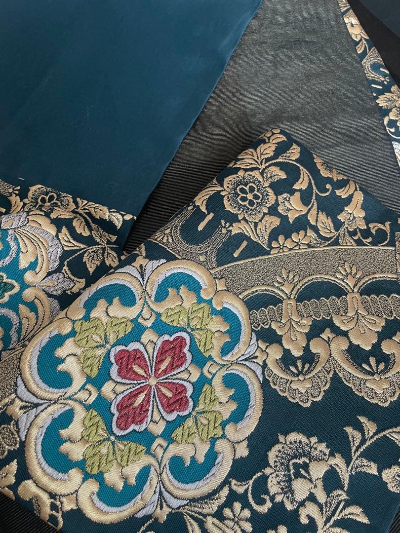 豪華！袋帯　正絹　ゴールド刺繍　リバーシブル