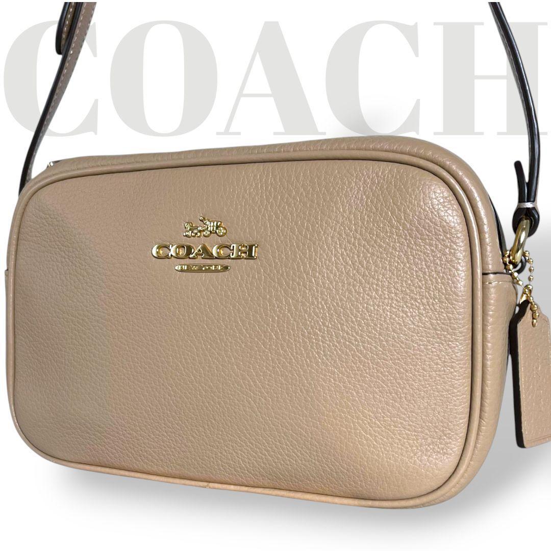 バッグ Coach Jamie Camera Bag Leather Beige