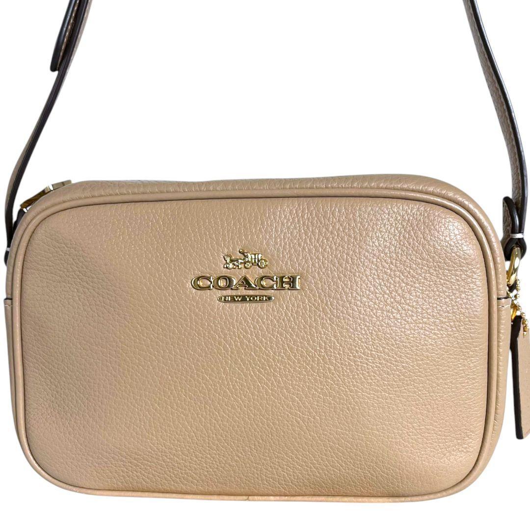 バッグ Coach Jamie Camera Bag Leather Beige