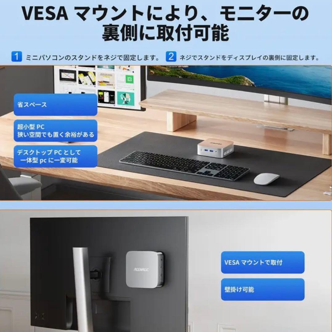 ACEMAGIC Vista Mini V1 ミニPC ブラック(黒)