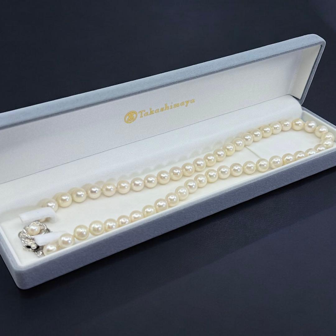 【高島屋購入品】アコヤ　パール　本真珠　ネックレス　シルバー　大珠　8.5mm
