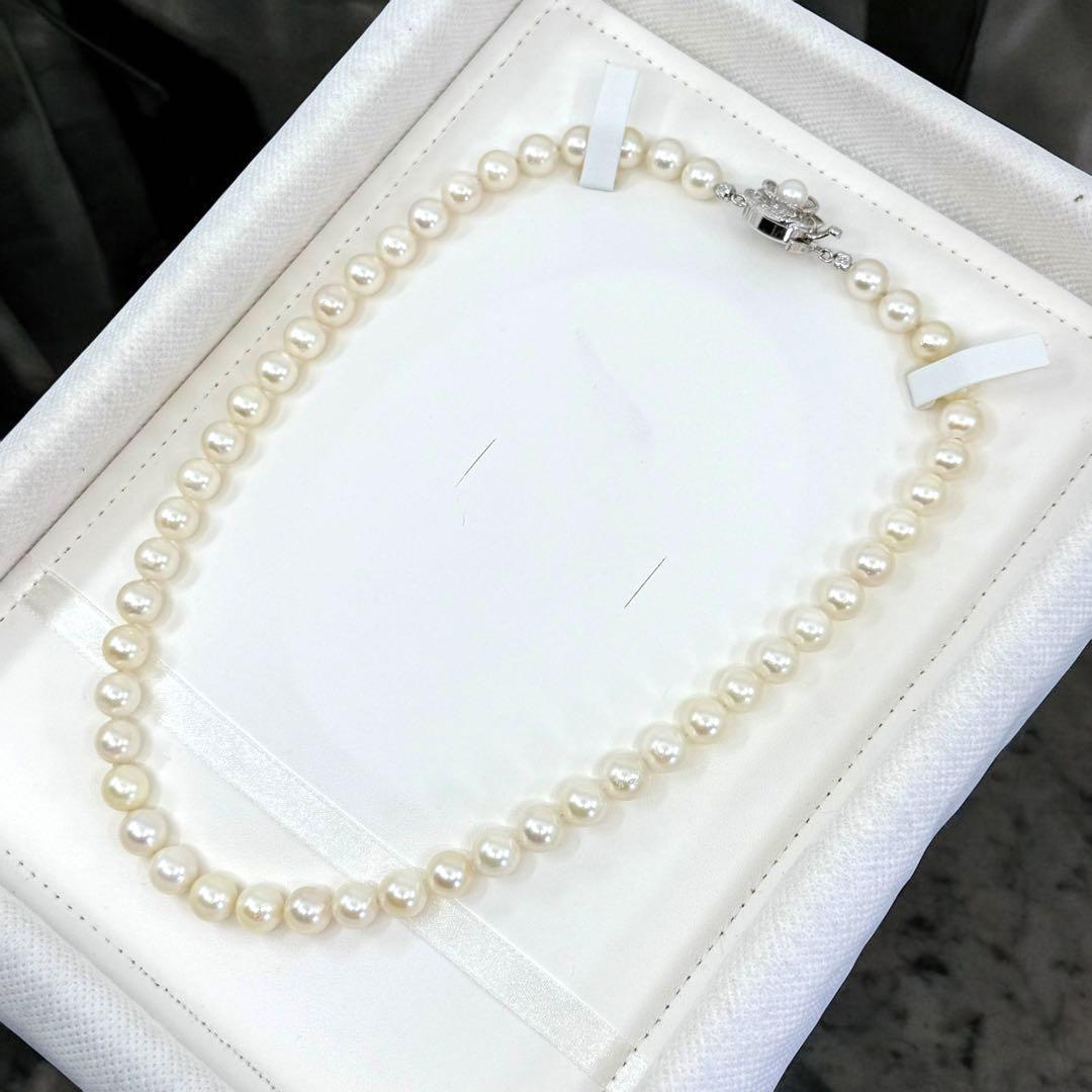 【高島屋購入品】アコヤ　パール　本真珠　ネックレス　シルバー　大珠　8.5mm