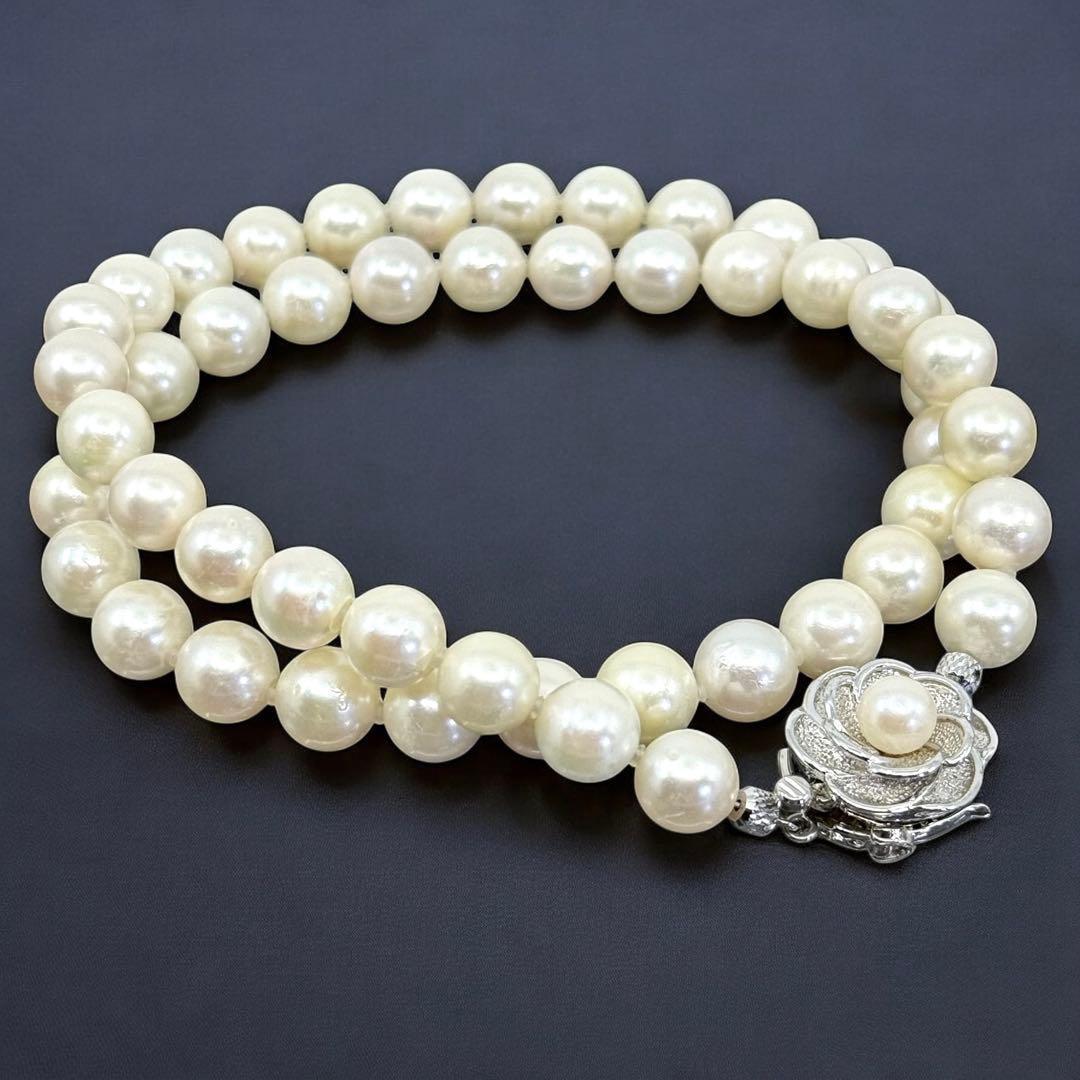 【高島屋購入品】アコヤ　パール　本真珠　ネックレス　シルバー　大珠　8.5mm