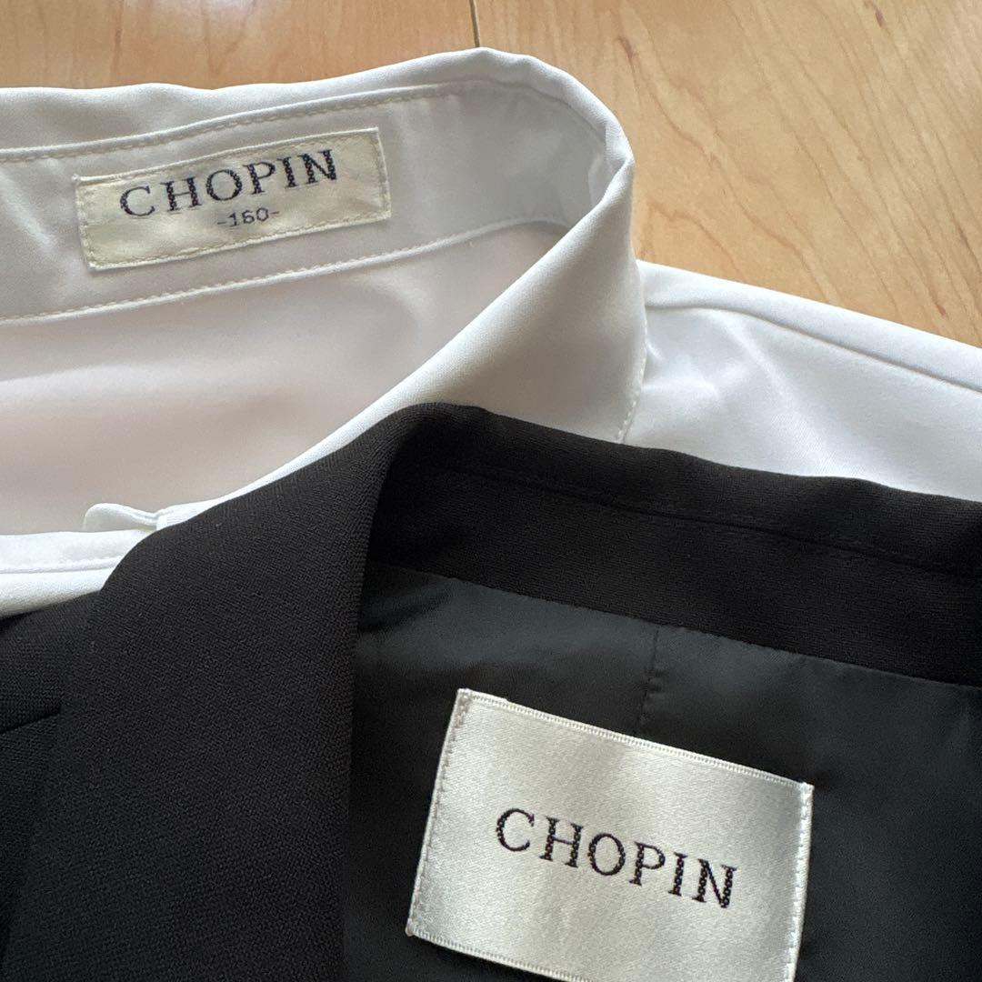 160㎝　CHOPIN プリーツジレスーツ　黒　卒服　フォーマルスーツ
