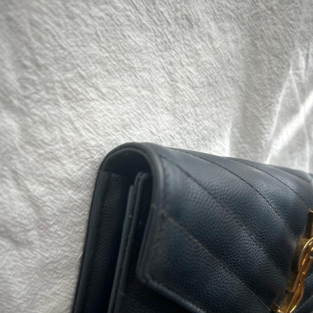 SAINT LAURENT YSL 長財布 ネイビー