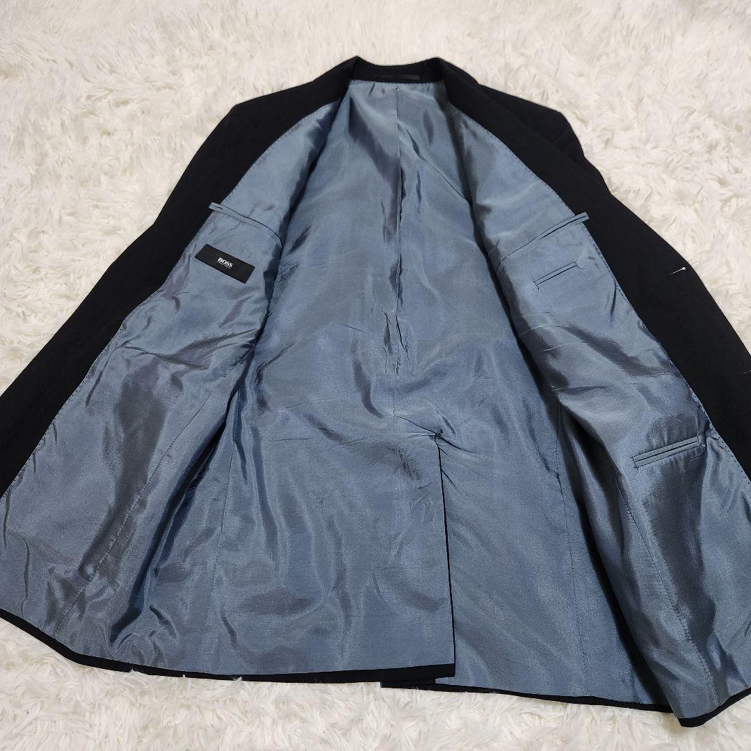 【美品】HUGO BOSS シャドウストライプ セットアップ スーツ 46