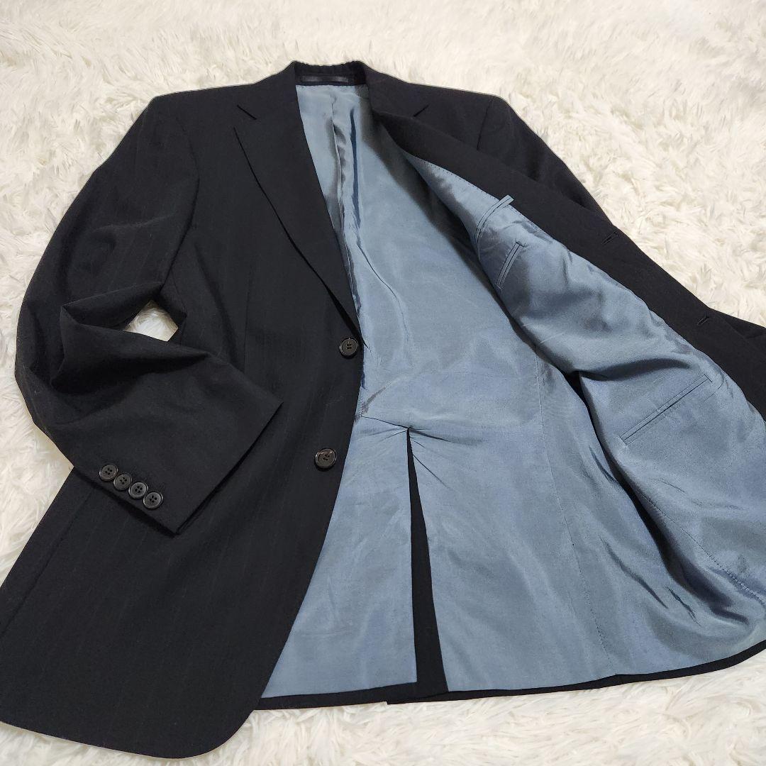 【美品】HUGO BOSS シャドウストライプ セットアップ スーツ 46